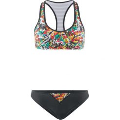 Bikini: Bikini z biustonoszem bustier (2 części) bonprix czarno-kolorowy