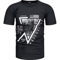 Koszulka męska t-shirt z nadrukiem czarny Recea. Czarne koszulki męskie Recea, xl, z nadrukiem, z bawełny, klasyczne, z klasycznym kołnierzykiem. Za 19,99 zł.