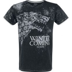 Gra o Tron Stark - Winter Is Coming T-Shirt ciemnoszary. Szare koszulki męskie marki Gra o Tron, xl, z nadrukiem, z okrągłym kołnierzem. Za 121,90 zł.