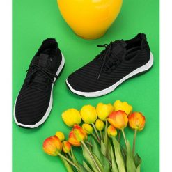 Buty sportowe damskie N/M BOK10 Czarne. Czarne buty sportowe damskie N/M, bez wzorów, z tkaniny, sportowe. Za 69,00 zł.