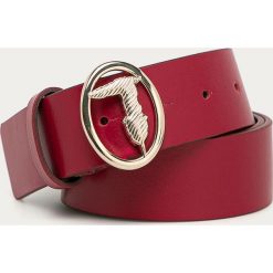 Trussardi Jeans - Pasek skórzany. Czarne paski damskie Trussardi Jeans, w paski, z jeansu. Za 259,90 zł.