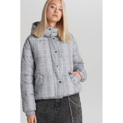 Kurtka puffa w kratę - Jasny szary. Szare kurtki damskie Cropp, s, bez wzorów, bez kaptura. Za 199,99 zł.