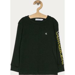 Calvin Klein Jeans - Longsleeve dziecięcy 128-176 cm. Białe t-shirty chłopięce Calvin Klein Jeans, z nadrukiem, z bawełny, z długim rękawem. Za 159,90 zł.