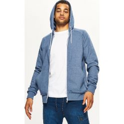 Gładka bluza z kapturem BASIC - Niebieski. Niebieskie bluzy męskie marki Cropp, s, z kapturem. Za 89,99 zł.