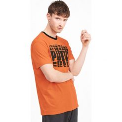 Puma Rebel Bold Koszulka Pomarańczowy. Pomarańczowe podkoszulki męskie Puma, l, z nadrukiem, z elastanu, bez kołnierzyka, krótkie. Za 111,95 zł.