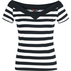 Hell Bunny Caitlin Top Koszulka damska czarny/biały. Czarne bluzki damskie marki Hell Bunny, xxl. Za 121,90 zł.