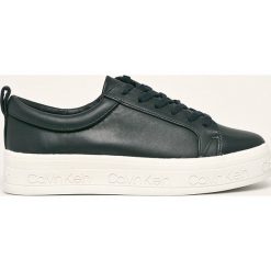 Calvin Klein - Buty skórzane. Czarne buty sportowe damskie Calvin Klein, ze skóry. Za 559,90 zł.