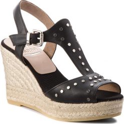 Espadryle KANNA - KV8126 Cathay Negro. Czarne espadryle damskie marki Kanna, z materiału, na obcasie. W wyprzedaży za 279,00 zł.