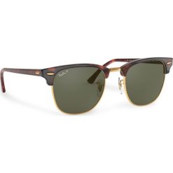 Okulary przeciwsłoneczne RAY-BAN - Clubmaster 0RB3016 990/58 Tortoise/Green Classic. Pomarańczowe okulary przeciwsłoneczne damskie Ray-Ban. W wyprzedaży za 549,00 zł.
