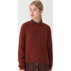 Sweter oversize - Bordowy. Czerwone swetry damskie House, s, bez wzorów, bez rękawów, bez kaptura. Za 79,99 zł.