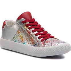 Tenisówki GUESS - Lara FI5LAR FAL12 RED. Szare trampki dziewczęce Guess, z aplikacjami, z gumy, na sznurówki. W wyprzedaży za 159,00 zł.