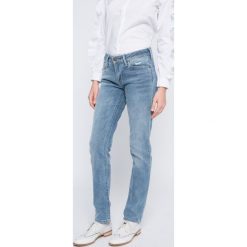 Levi's - Jeansy. Brązowe jeansy damskie rurki marki Levi's®, z aplikacjami, z bawełny. W wyprzedaży za 199,90 zł.