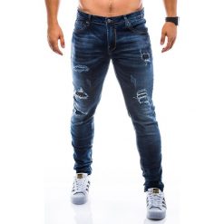 SPODNIE MĘSKIE JEANSY P783 - GRANATOWE. Niebieskie jeansy męskie marki Ombre Clothing. Za 89,00 zł.