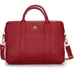 Damska skórzana torba na laptopa Dulce czerwona. Czerwone torebki worki damskie Tagless, bez wzorów, ze skóry, eleganckie, na ramię, bez dodatków. Za 366,45 zł.