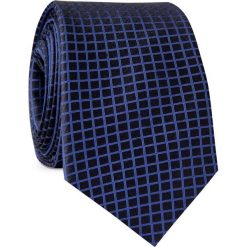 Krawat jedwabny KWGR000327. Niebieskie krawaty męskie w kratkę, z jedwabiu, eleganckie. Za 129,00 zł.