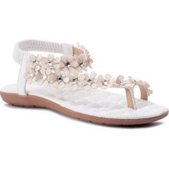 Sandały JENNY FAIRY - WP01-1603 White. Białe klapki damskie Jenny Fairy, bez wzorów, ze skóry ekologicznej, bez obcasa. Za 69,99 zł.