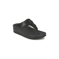 Japonki FitFlop CHACHA. Czarne klapki damskie marki FitFlop, bez wzorów, bez obcasa. Za 423,20 zł.