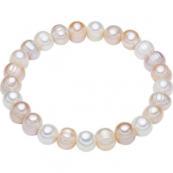 Bransoletka perłowa w kolorze biało-brzoskwiniowo-fioletowym. Białe bransoletki damskie Pearls Special. W wyprzedaży za 45,95 zł.
