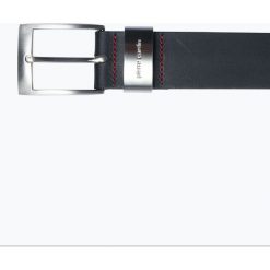 Pierre Cardin - Męski pasek skórzany, czarny. Czarne paski męskie Pierre Cardin, w paski. Za 129,95 zł.