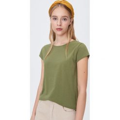 Koszulka basic - Khaki. Brązowe koszulki damskie Sinsay, s. Za 9,99 zł.