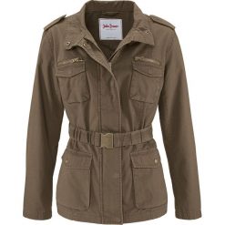 Kurtka z kanwy, z paskiem bonprix zielony khaki. Zielone kurtki damskie bonprix. Za 74,99 zł.