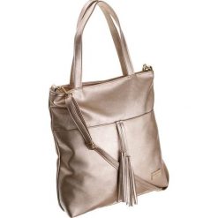 Torebka damska shopper bag Badura D024ZL złota - złoty. Żółte torby damskie na zakupy Badura, w paski, ze skóry ekologicznej, eleganckie, bez dodatków. Za 249,99 zł.