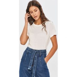 Answear - T-shirt Answear Lab. Białe bluzki damskie ANSWEAR, s, bez wzorów, z bawełny, casualowe, z okrągłym kołnierzem. Za 59,90 zł.