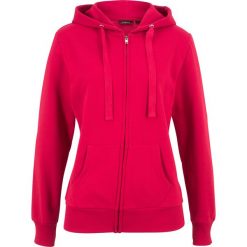Bluza rozpinana bonprix czerwony. Czerwone bluzy rozpinane damskie marki bonprix, w paski, z kapturem. Za 59,99 zł.