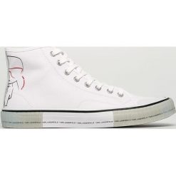 Karl Lagerfeld - Trampki. Białe trampki męskie KARL LAGERFELD, bez wzorów, z gumy, na sznurówki. W wyprzedaży za 439,90 zł.
