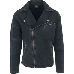 Kurtki męskie: Urban Classics Acid Wash Terry Biker Jacket Kurtka ciemnoszary