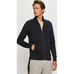 Tommy Hilfiger - Bluza. Niebieskie bluzy męskie TOMMY HILFIGER, s, z aplikacjami, z bawełny, z kapturem, bez rękawów, bez kaptura. W wyprzedaży za 299,90 zł.