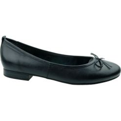 Balerina skórzana Tamaris 1-22114,Kolor czarny. Czarne baleriny damskie Tamaris, bez wzorów, bez obcasa. Za 199,99 zł.