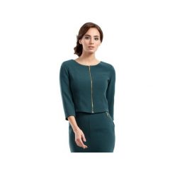 Krótki żakiet z zameczkami na podszewce S038. Czerwone marynarki damskie Style, s, bez wzorów, z jeansu. Za 165,00 zł.