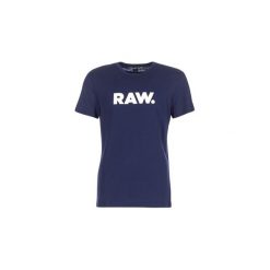 T-shirty z krótkim rękawem G-Star Raw HOLORN R T S/S. Niebieskie t-shirty męskie G-Star RAW, s, bez wzorów, retro, bez kołnierzyka, krótkie. Za 103,20 zł.
