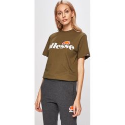 Ellesse - T-shirt. Różowe bluzki damskie Ellesse, z nadrukiem, z bawełny, z okrągłym kołnierzem. W wyprzedaży za 89,90 zł.