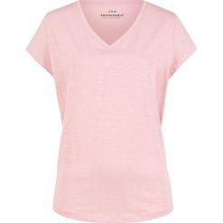 Shirt z dekoltem w serek z bawełny organicznej, zrównoważony produkt bonprix stary jasnoróżowy. Różowe koszulki damskie bonprix, bez wzorów, z bawełny, retro, z dekoltem w serek, bez rękawów. Za 34,99 zł.