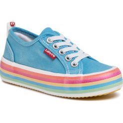 Tenisówki LEVI'S - VBET0007T Acid Blue 2815. Niebieskie trampki dziewczęce bez wzorów, z gumy, na sznurówki. W wyprzedaży za 169,00 zł.