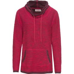 Bluza z szerokim kołnierzem, długi rękaw bonprix czarno-różowy melanż. Czarne bluzy rozpinane damskie bonprix, melanż, z długim rękawem, długie. Za 99,99 zł.