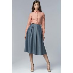 Jeansowa Modna Rozkloszowana Spódnica Midi. Niebieskie spódniczki damskie Molly.pl, s, bez wzorów, z jeansu, długie, midi, rozkloszowane. Za 108,90 zł.
