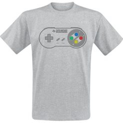 Nintendo SNES Controller T-Shirt odcienie szarego. Szare t-shirty męskie z nadrukiem Nintendo, l, z okrągłym kołnierzem. Za 54,90 zł.