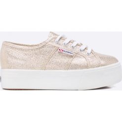 Superga - Tenisówki. Żółte tenisówki damskie marki Superga, z materiału, na sznurówki. W wyprzedaży za 199,90 zł.