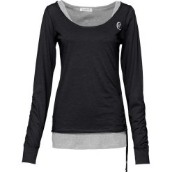 Topy damskie: Shirt + top (2 części) bonprix czarno-jasnoszary melanż