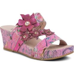 Klapki LAURA VITA - Focdiao 26 SL80403-6 Fushia. Różowe klapki damskie LAURA VITA, bez wzorów, ze skóry, bez obcasa, na obcasie. Za 369,00 zł.