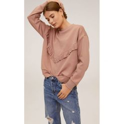 Mango - Bluza Volant. Różowe bluzy damskie Mango, s, bez wzorów, z elastanu, bez rękawów, bez kaptura. Za 119,90 zł.