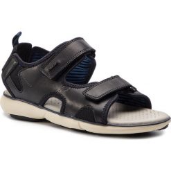 Sandały GEOX - U Nebula L B U926WB 00043 C0242 Black/Dk Royal. Niebieskie klapki męskie marki Geox, bez wzorów, ze skóry. Za 429,00 zł.