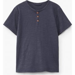 Mango Kids - T-shirt dziecięcy Pani 104-164 cm. Szare t-shirty męskie marki Mango Kids, z bawełny, z okrągłym kołnierzem. Za 29,90 zł.
