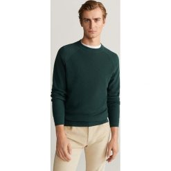 Mango Man - Sweter MIX. Niebieskie swetry męskie Mango Man, s, bez wzorów, z bawełny, z okrągłym kołnierzem, bez kaptura. Za 139,90 zł.