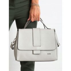 Torebka skórzana kuferek Rovicky TD-025G szara - ecru. Szare kuferki damskie ROVICKY, bez wzorów, ze skóry, eleganckie, bez dodatków. Za 284,99 zł.