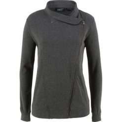 Bluzy damskie: Bluza rozpinana biker bonprix antracytowy melanż