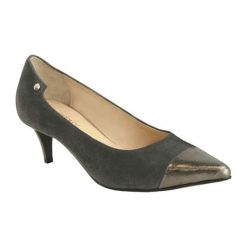 Buty ślubne damskie: Skórzane czółenka w kolorze szarym